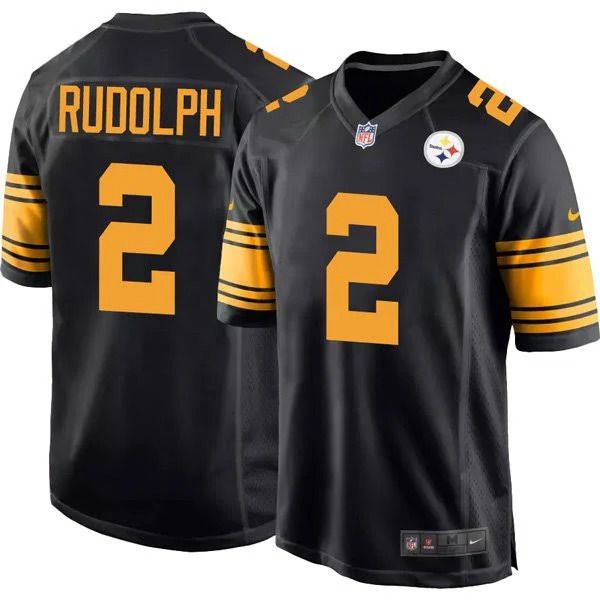 Men Pittsburgh Steelers 2 Mason Rudolph Nike Black Game Rush NFL Jersey